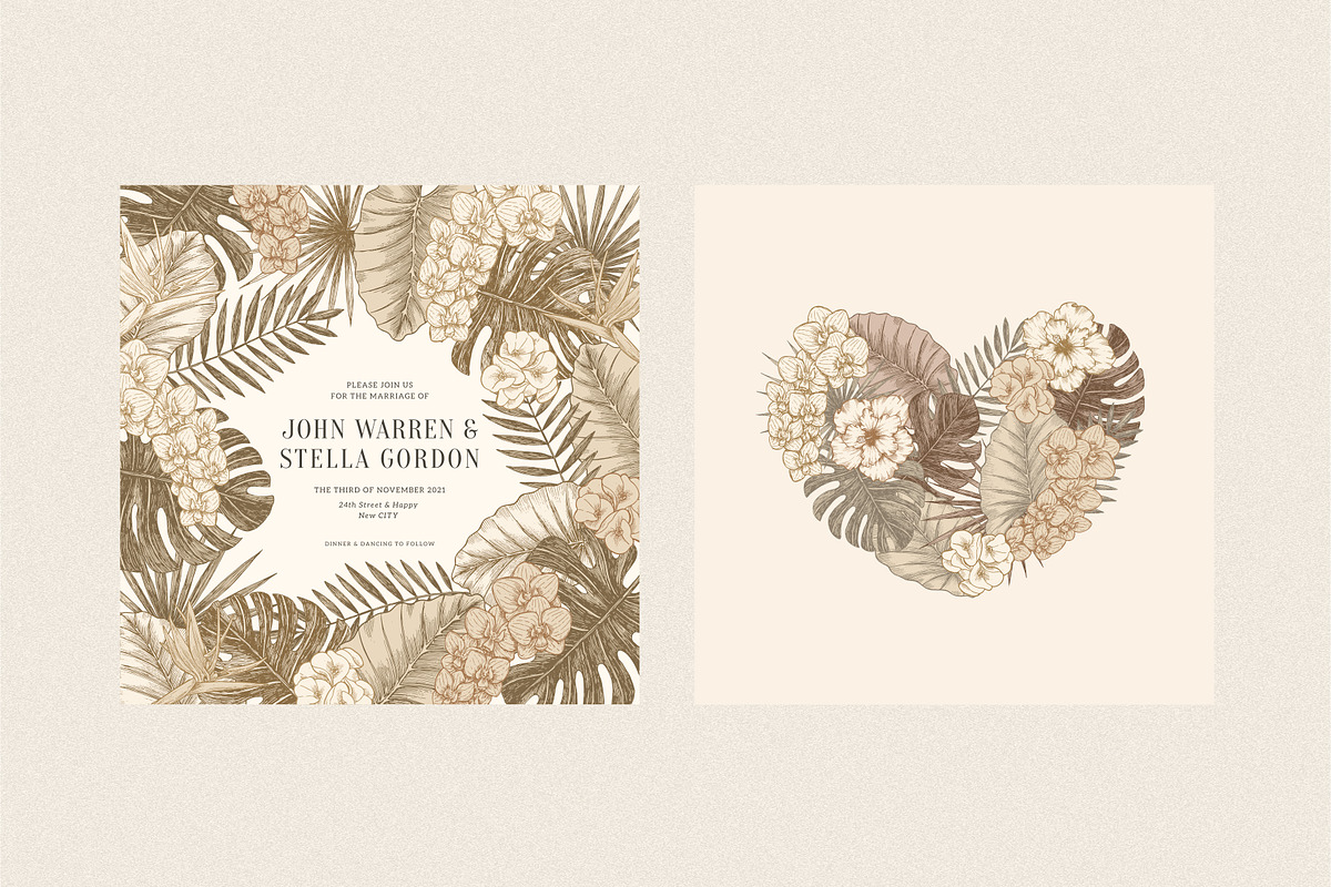 Tropical florals collection, an Illustration by adehoidar (Photo 3 of 10)