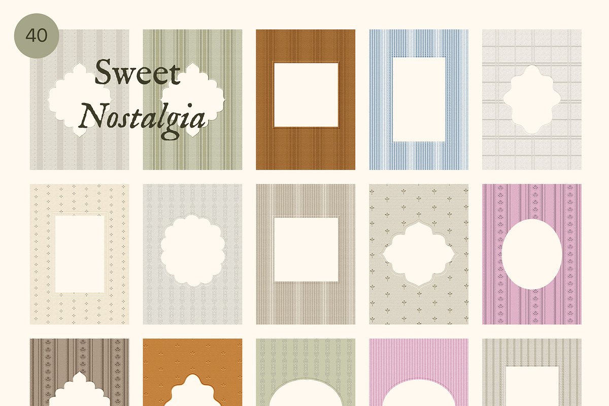 COTTAGECORE Embossed Papers & Frames, a Background Graphic by Madiwaso (Photo 9 of 10)