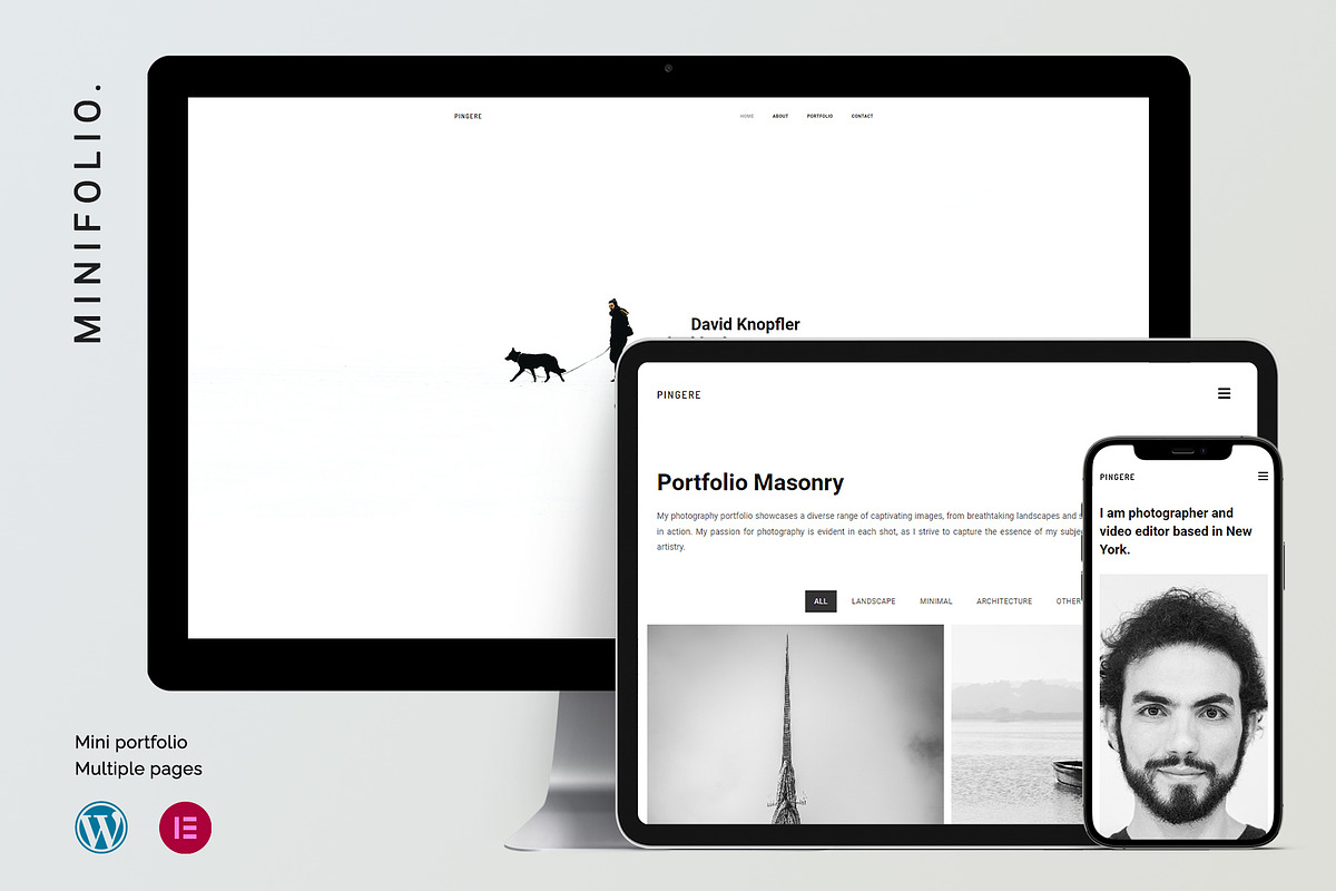 Minifolio, a WordPress Template by Smart Pixel