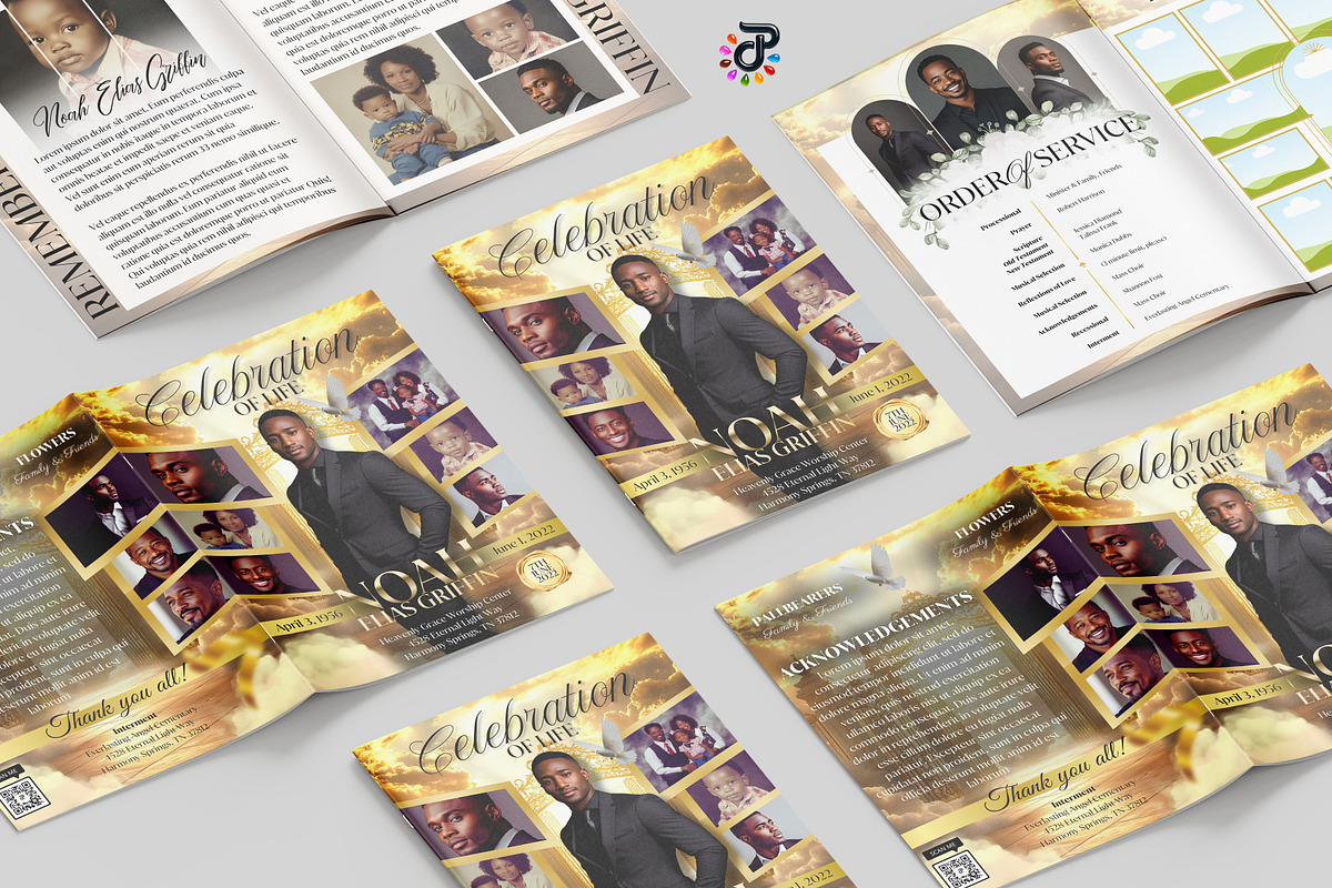 Elegant Canva Obituary Template, a Brochure Template by Protech Design ENT (Photo 2 of 9)