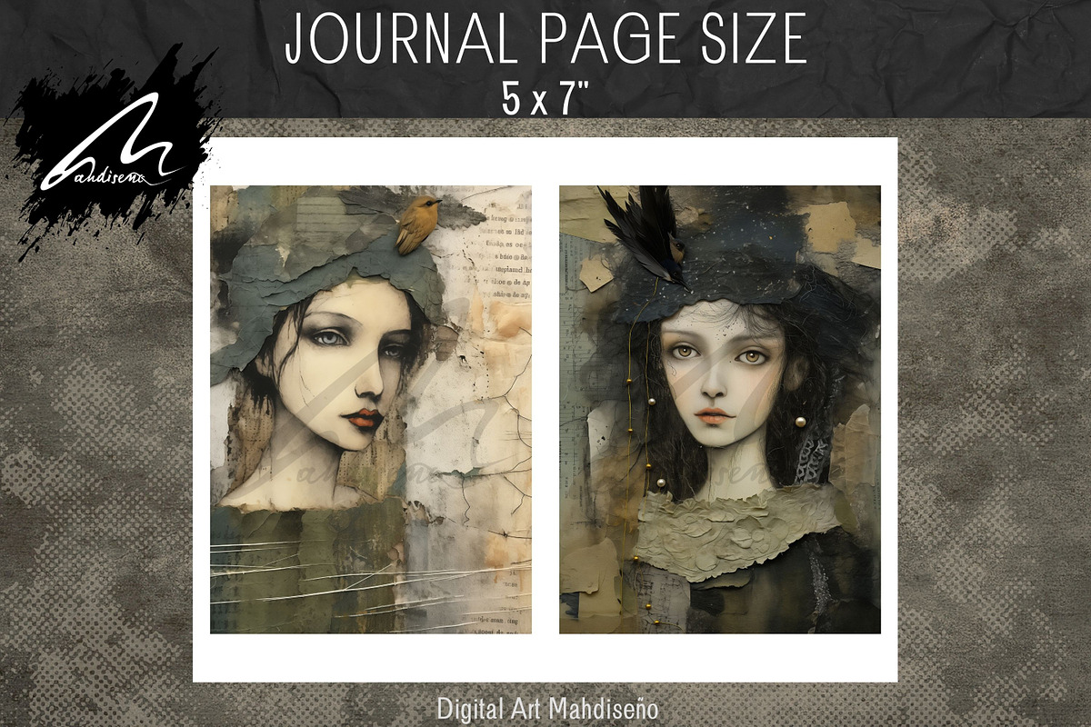Whimsical Girl and Bird, Mixed Media, a Person Illustration by Digital Art Mahdiseño (Photo 6 of 9)