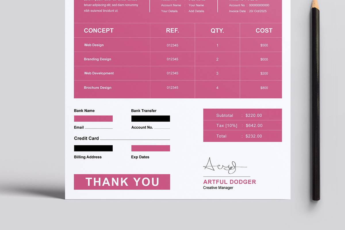 Minimalist Invoice Design, a Flyer Template by MightyDesign (Photo 5 of 8)
