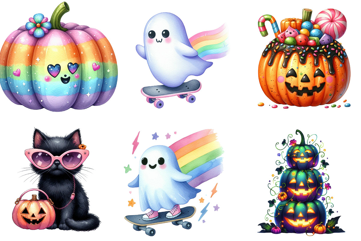 Colorful Halloween Clipart Bundle, an Illustration by DreamArtGraphic (Photo 2 of 5)