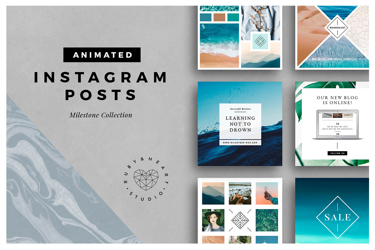 BUNDLE Animated Instagram Posts, a Social Media Template by Ruby&Heart Studio (Photo 15 of 18)