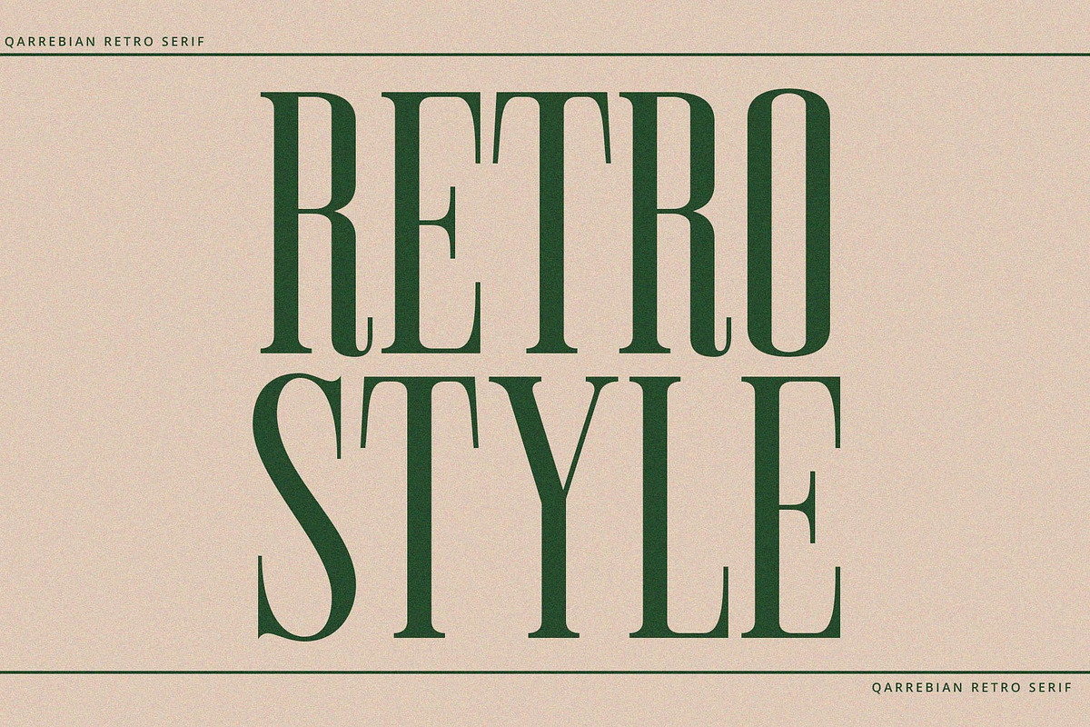 Qarrebian - Retro Display Serif, a Serif Font by Jimoji (Photo 6 of 11)