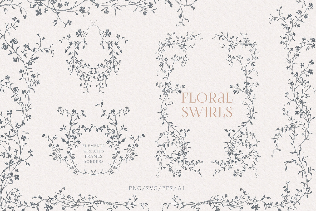 Floral swirls clipart, a Decorative Illustration by Sensual Art (Photo 1 of 8)