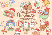 Cute Cozy Christmas Clipart Bundle, a Seasonal Illustration by Huxmay (Thumbnail 1 of 8)