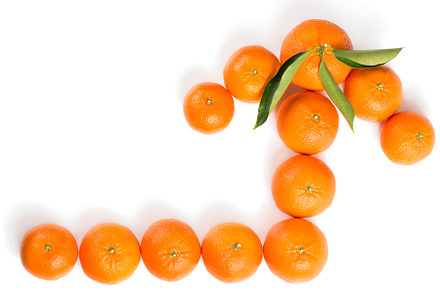 Arrow made by tangerines.