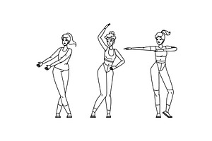 hop zumba class lesson vector, a Person Illustration by pikepicture