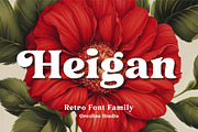 Heigan - Retro Font Family, a Serif Font by Grezline Studio (Thumbnail 1 of 13)