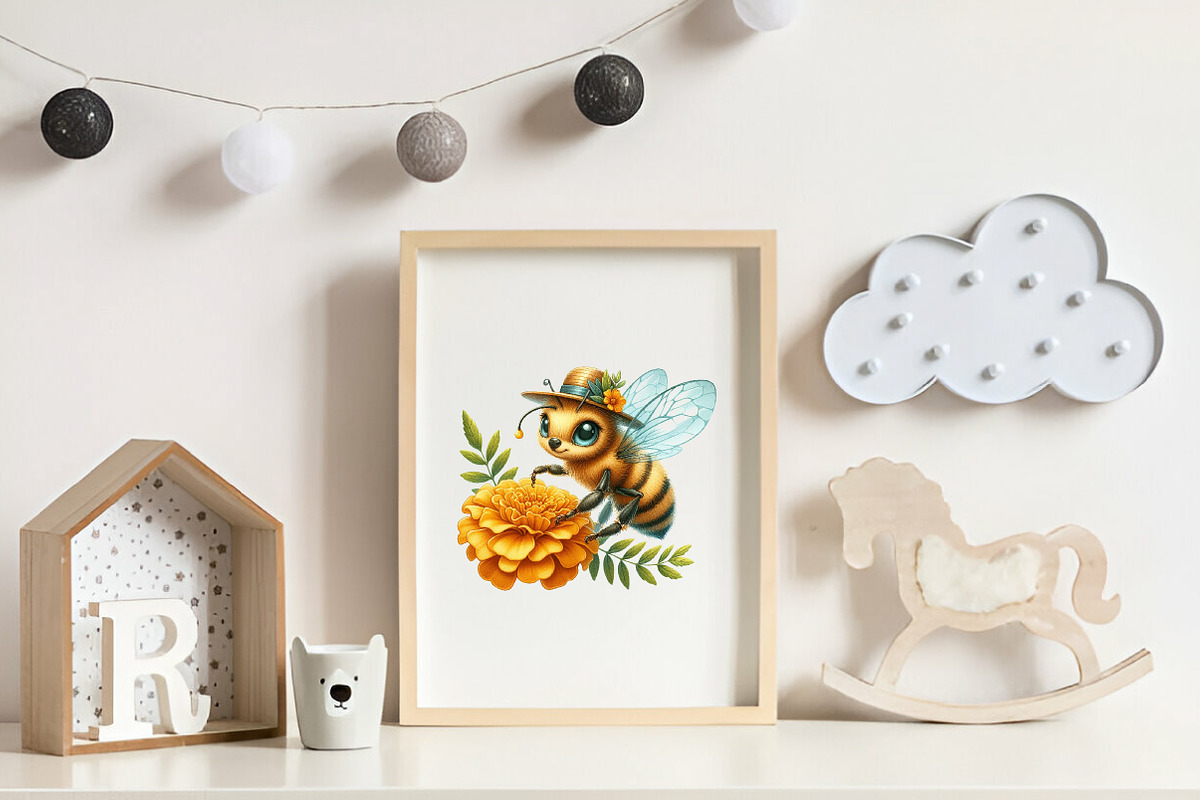 Watercolor Autumn Bees Garden Clipar, an Illustration by CreationArt (Photo 2 of 9)