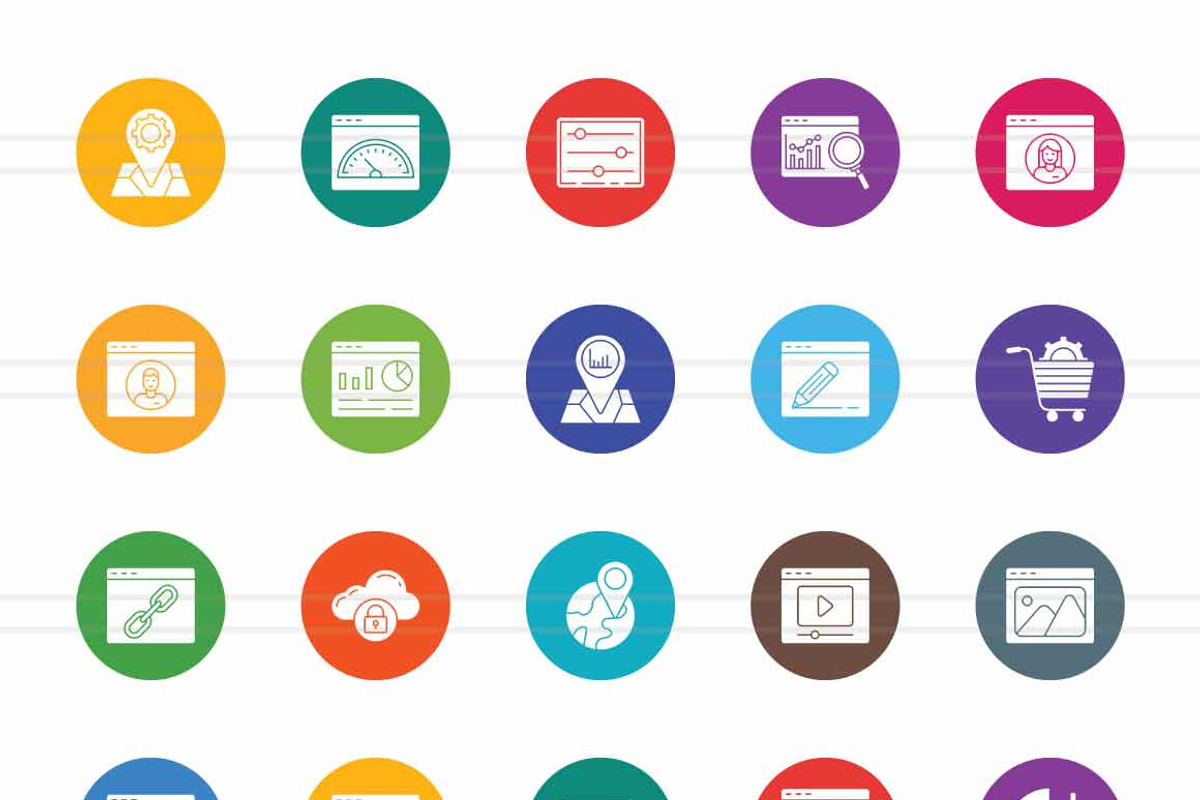 50 Web Flat Round Icons, an Icon by IconBunny (Photo 2 of 2)