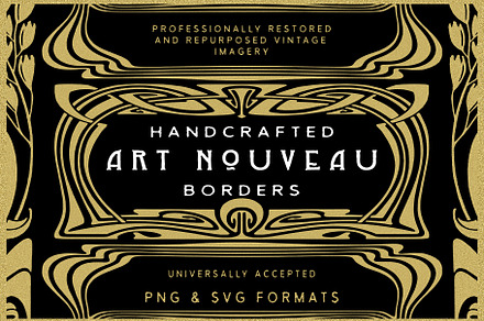 Art Nouveau Borders, a Decorative Illustration by AW Studios