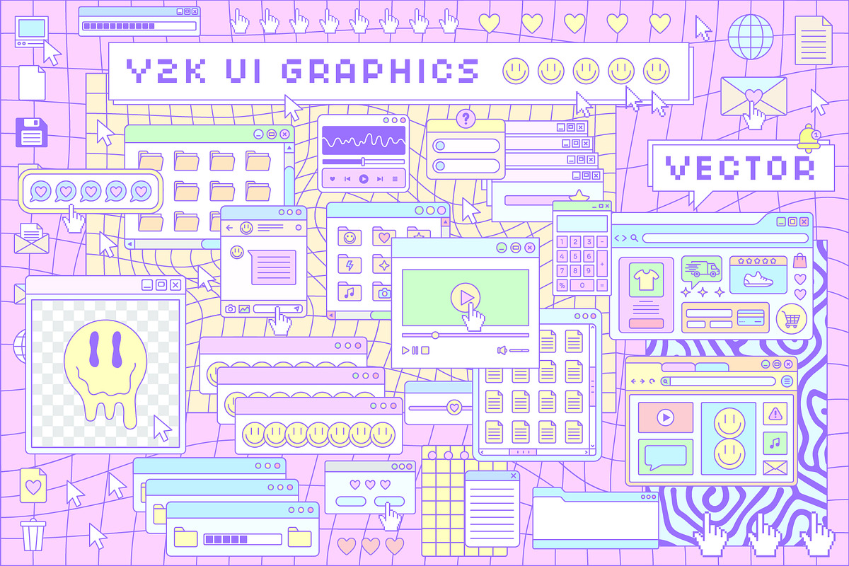 Y2K UI VECTOR KIT, an Object Graphic by craftlove (Photo 1 of 13)