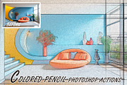 Colored Pencil Photoshop actions, an Action Add-On by 3d_model_tifotizi (Thumbnail 1 of 4)