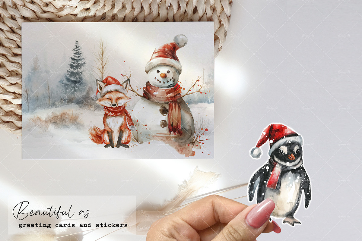 Winter Wonderland Christmas Animals, a Seasonal Illustration by Dazzling Art Boutique (Photo 3 of 6)