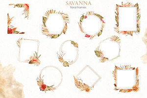 Savanna Dried Flowers Watercolor