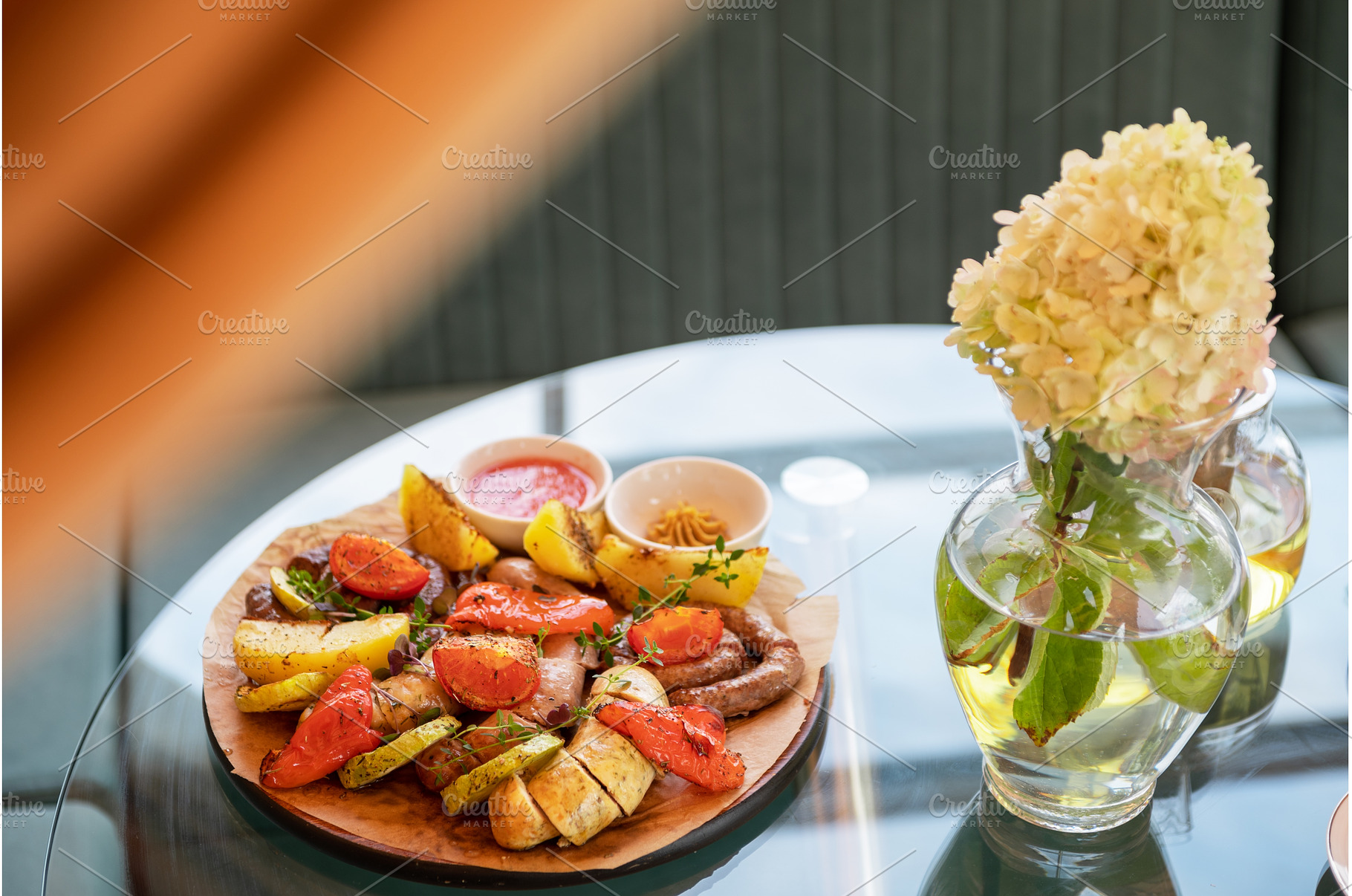Grilled Sausages with Vegetables and, a Food & Drink Photo by Jan Jack Russo Media