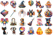 Cute Patchwork Halloween Clipart, an Illustration by Daily.Designs (Thumbnail 2 of 3)