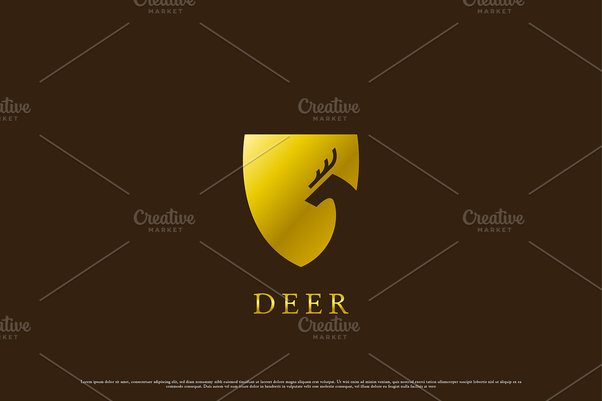 Deer Golden Badge Logo Design Icon, a Branding & Logo Template by Morvana Crew