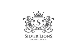 Silver Lions - Letter S Shield Logo, a Branding & Logo Template by ashenterprise