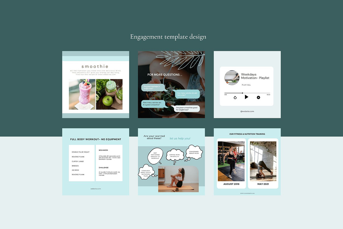 Fitness Instagram Post Template, a Social Media Template by Deepa Template Studio (Photo 5 of 9)