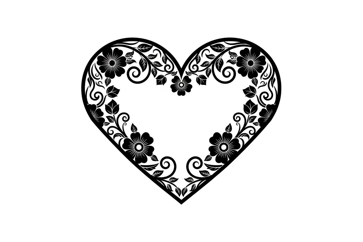 Floral Heart Frame Silhouette Pack, an Illustration by Artivon (Photo 23 of 49)