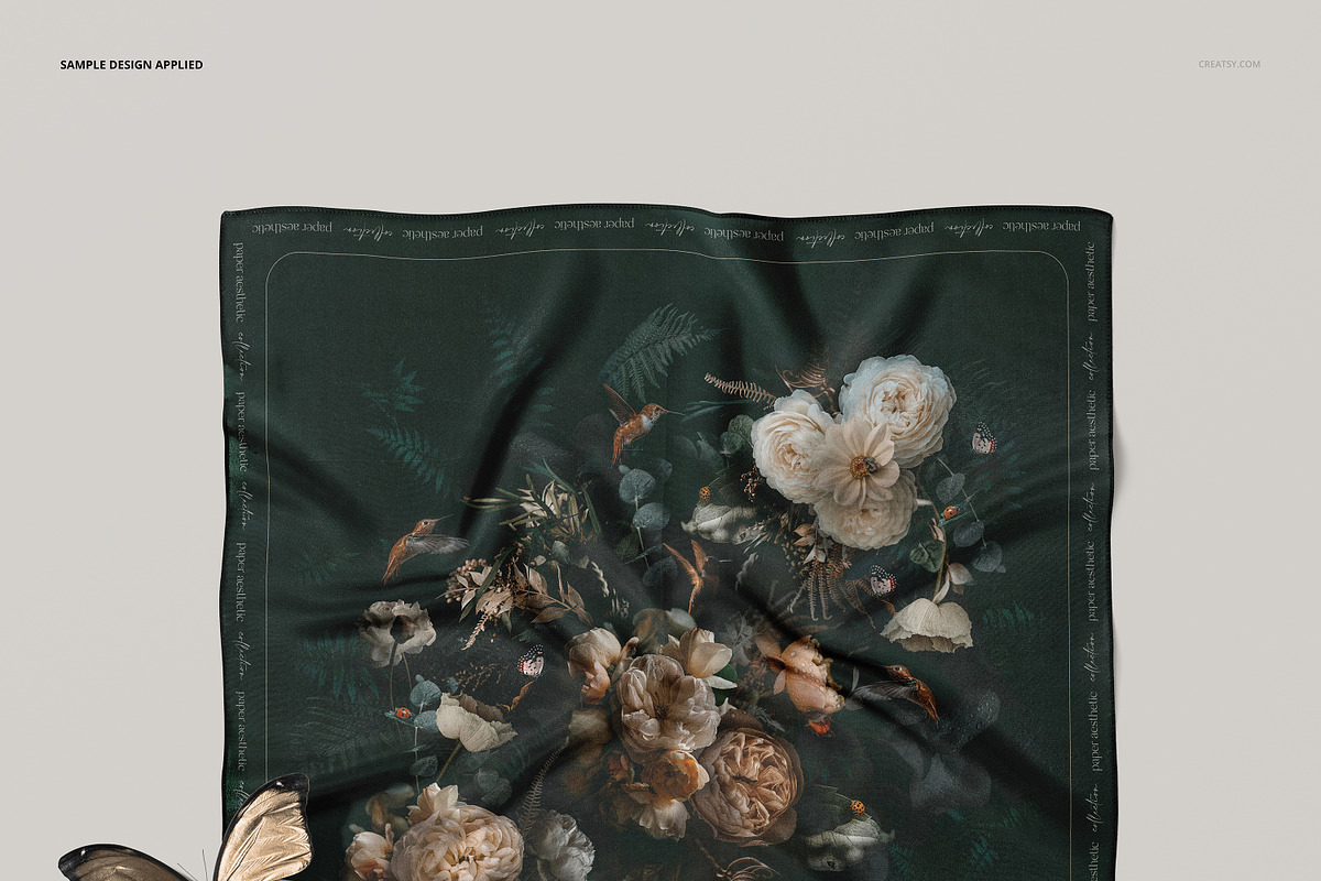 53x53cm Crepe de Chine Silk Mockup, a Mask Mockup by creatsy5 (Photo 5 of 8)