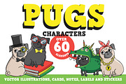 Pugs. Characters., an Illustration by Martyshova (Thumbnail 1 of 5)