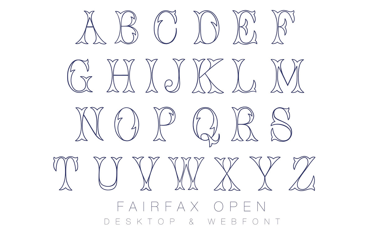 Fairfax Open Fishtail Monogram Font preview 2