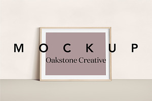 Landscape Wood Frame Leaning Mockup, a Product Mockup by OakstoneCreative
