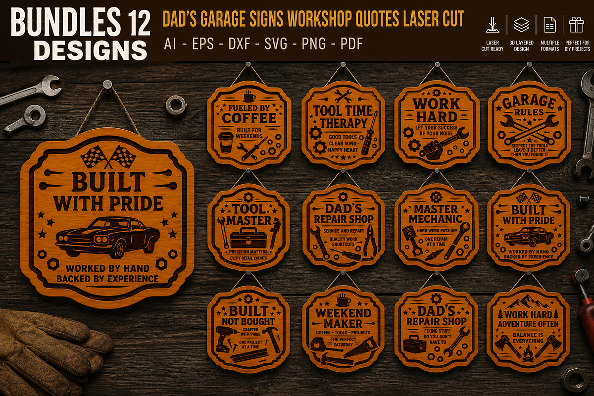 Dad's Garage Signs Workshop, an Object Graphic by OTVEY DESIGN (Photo 1 of 13)