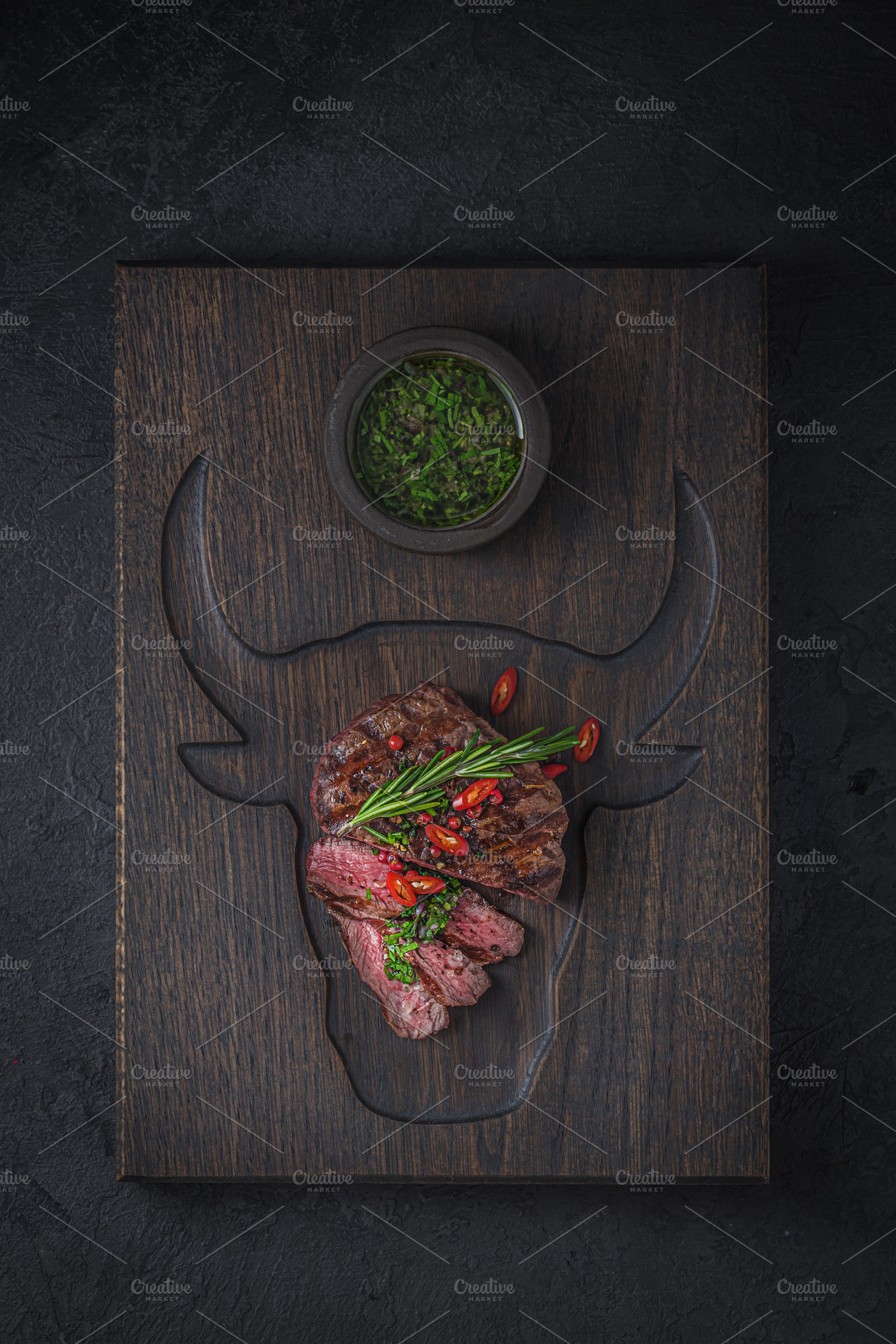 Fillet mignon with chimichurri sauce, an Abstract Photo by Konstantin K.