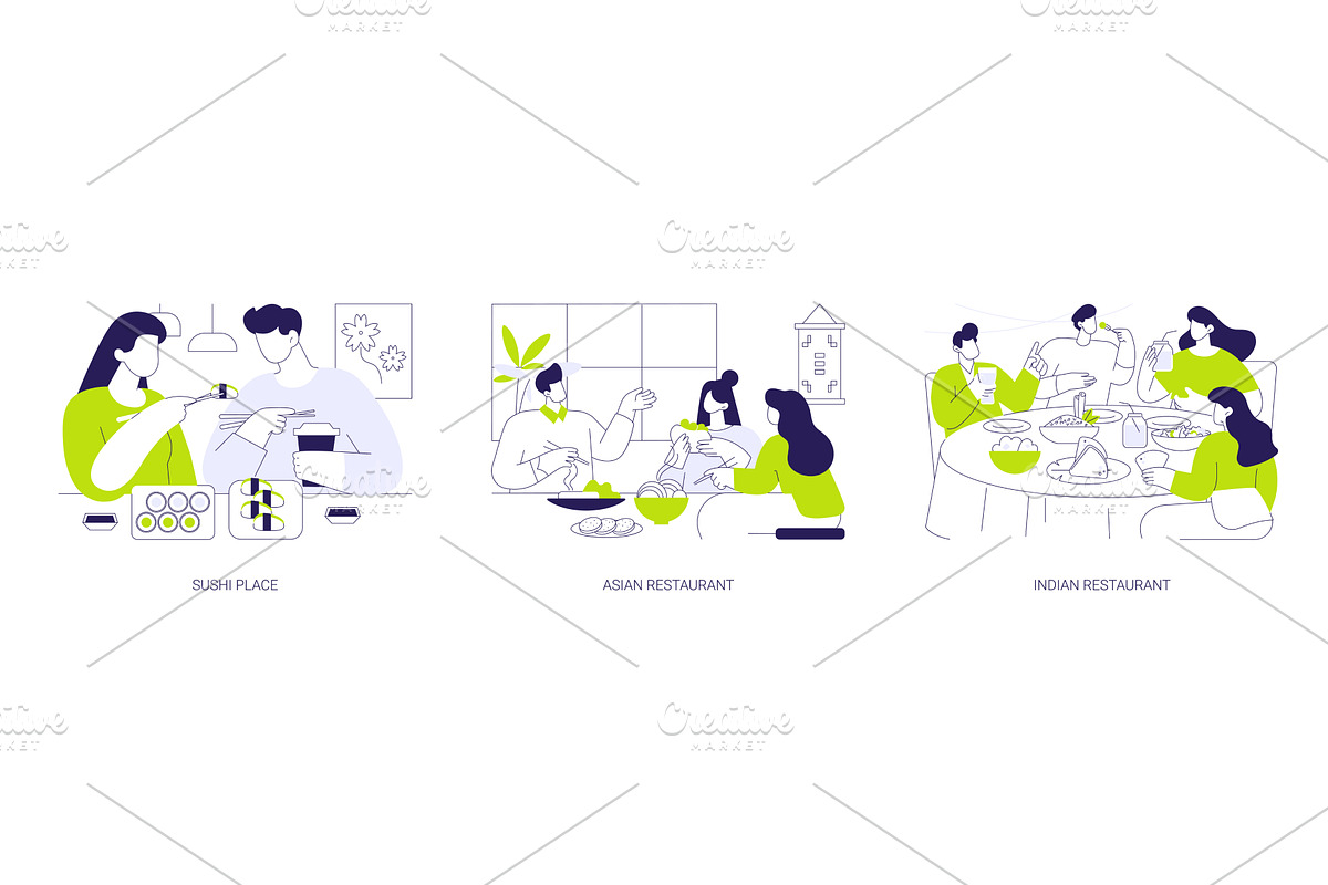 Asian cuisine isolated cartoon, a Person Illustration by Visual Generation