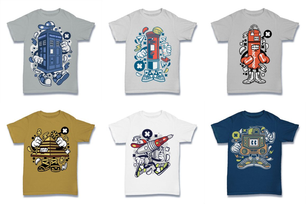 Cartoon Vector Tshirt Design Bundle, an Illustration by roach_graphic (Photo 17 of 22)
