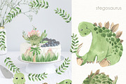 Dinosaurs cute illustration, an Illustration by Love Watercolor Store (Thumbnail 4 of 13)