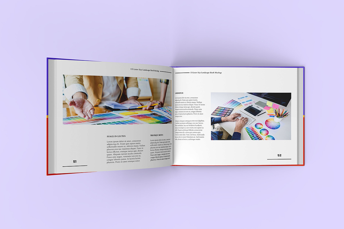 US Letter Size Landscape Book Mockup, a Books & Magazine Mockup by Illusiongraphic (Photo 9 of 31)