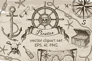 Pirates Vector Clipart Set, a Graphic by Fortuna Venit (Thumbnail 1 of 4)