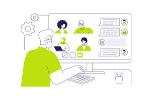 Conferencing app abstract concept, a Technology Illustration by Visual Generation