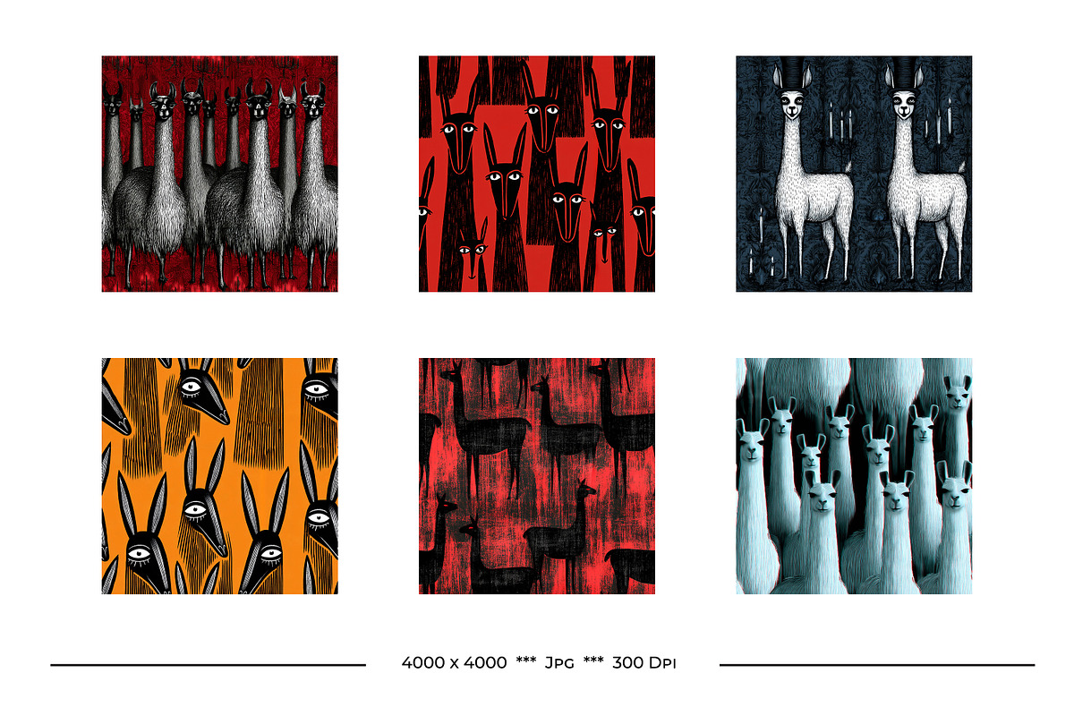 Llama Retro Art Style Designs, a Pattern Graphic by karenfoleyphoto (Photo 7 of 10)