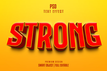 Strong 3d text effect PSD, a Layer Style Add-On by himelgfx
