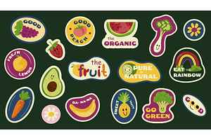 Fruit stickers, a Food Illustration by alexdndz