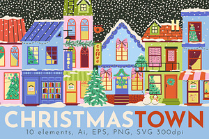 CHRISTMAS TOWN: clipart