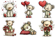 Whimsical Valentine Teddy Bear PNG, an Illustration by Craft Nest (Thumbnail 6 of 11)