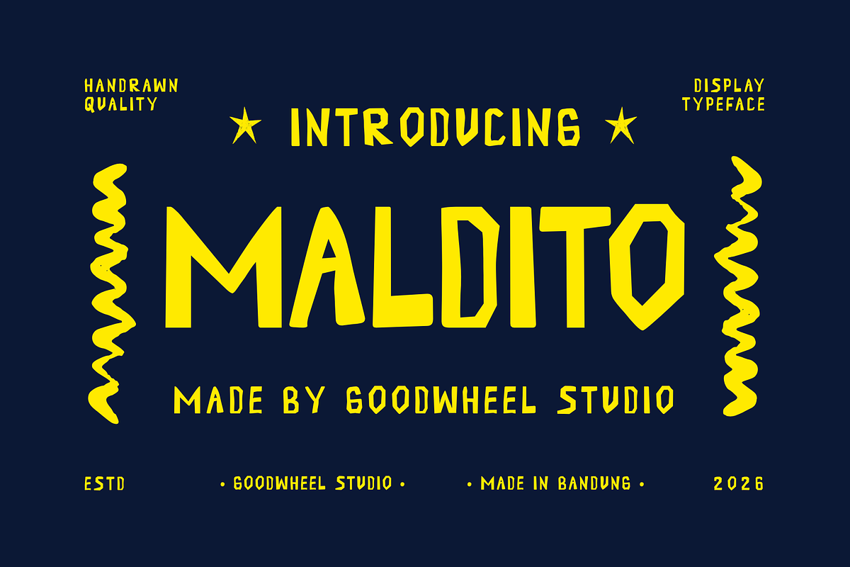 Maldito | Handdrawn Typeface, a Handwritten Font by Goodwheel Studio (Photo 1 of 8)
