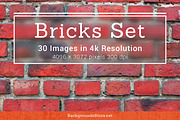 Brick Wall Textures Set, a Texture Graphic by Backgrounds Store (Thumbnail 1 of 4)