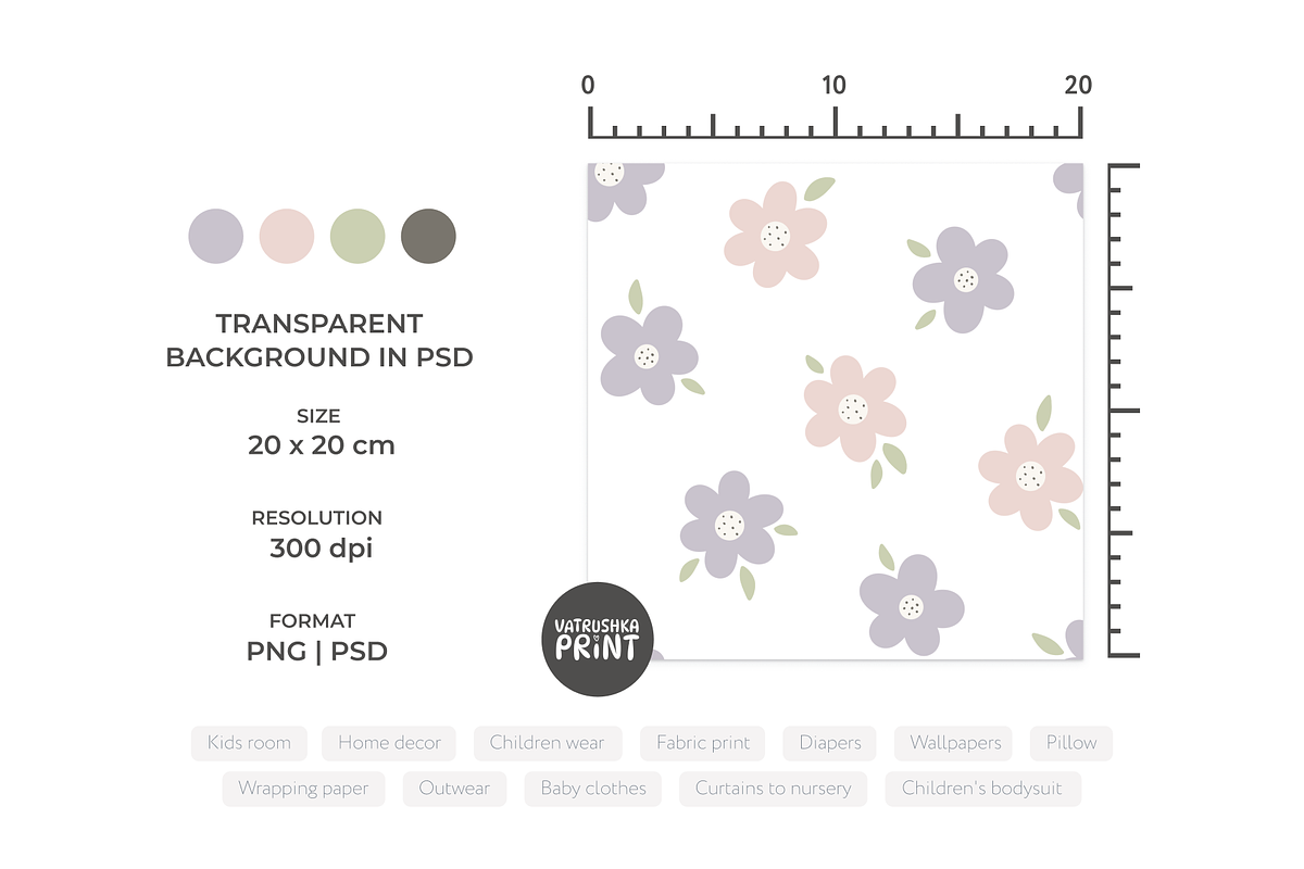 Spring flowers fabric patterns, a Pattern Graphic by vatrushkaprint_store (Photo 2 of 4)