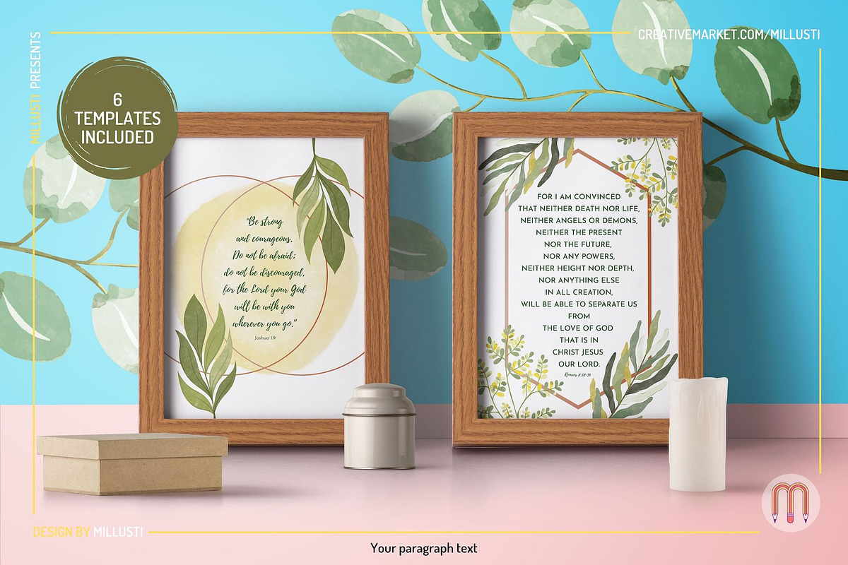 Encouraging Bible Verse Watercolor, an Object Graphic by Millusti (Photo 6 of 10)