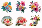 Whimsical Hawaiian Summer Clipart, an Illustration by DreamArtGraphic (Thumbnail 6 of 8)