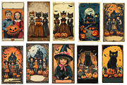 Vintage Halloween Card PNG, an Illustration by Designworld (Thumbnail 2 of 6)